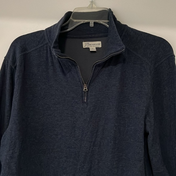 J Crew Soft Knit Dark Blue Quarter Zip-Up Shirt Size Small - Picture 1 of 6